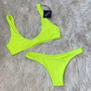 NWT Zaful Forever Young Neon Bikini